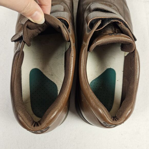 SAS VTO EZ Strap Leather Walking Shoe Mens 12.5E WIDE Brown Hook & Loop Diabetic - Picture 7 of 16